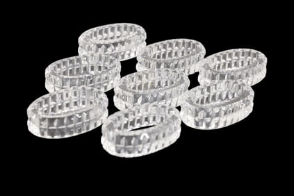Set of 8 Vintage Cut Crystal Napkin Rings