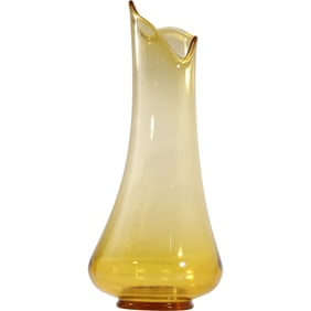 L.E. Smith Amber Smoothie Swung Glass Vase