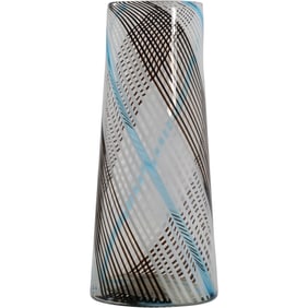 Dino Martens for Aureliano Toso Murano Mezza Filigrana Glass Vase