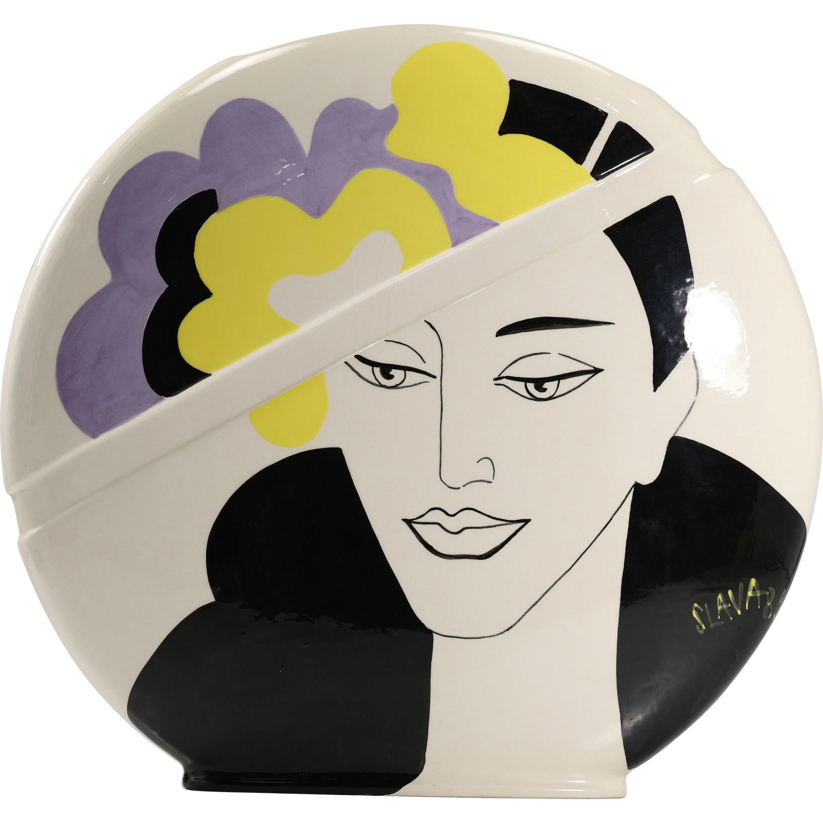 Slava 1986 Art Deco Style Ceramic Vase Los Angeles (1 of 11)