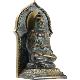 Decorative Brass or Bronze Buddha Statue, 6 Inches