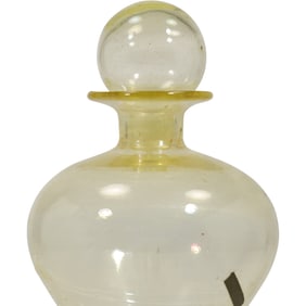 Vintage hand-blown glass perfume bottle or decanter in Honey Color, 9 inches height