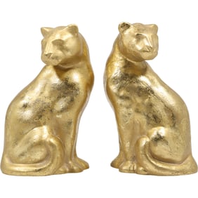 Pair of Bombay Company Gold Panther Cat Bookends
