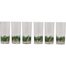 Set of 6 Vintage Holiday Highball Glasses