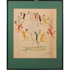 Pablo Picasso titled La Ronde de la Jeunesse (The Youth Circle) 1961 Vintage Color Lithograph