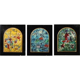 [3] Prints Marc Chagall's famous stained-glass windows, originally installed in the Abbell Synagogue