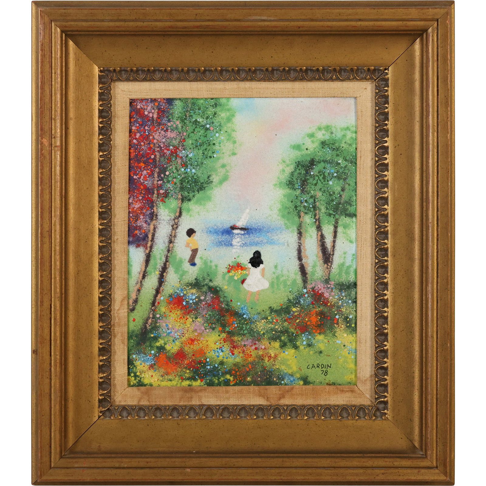 Original Enamel on Copper pPainting by the French artist Louis Cardin (b. 1931). Signed, Dated 1978 (1 of 12)