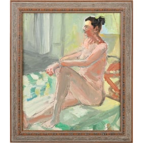 Jeffrey Boys, PAFA [Pennsylvania Academy of Fine Arts] Artist, Oil Painting Seated Nude