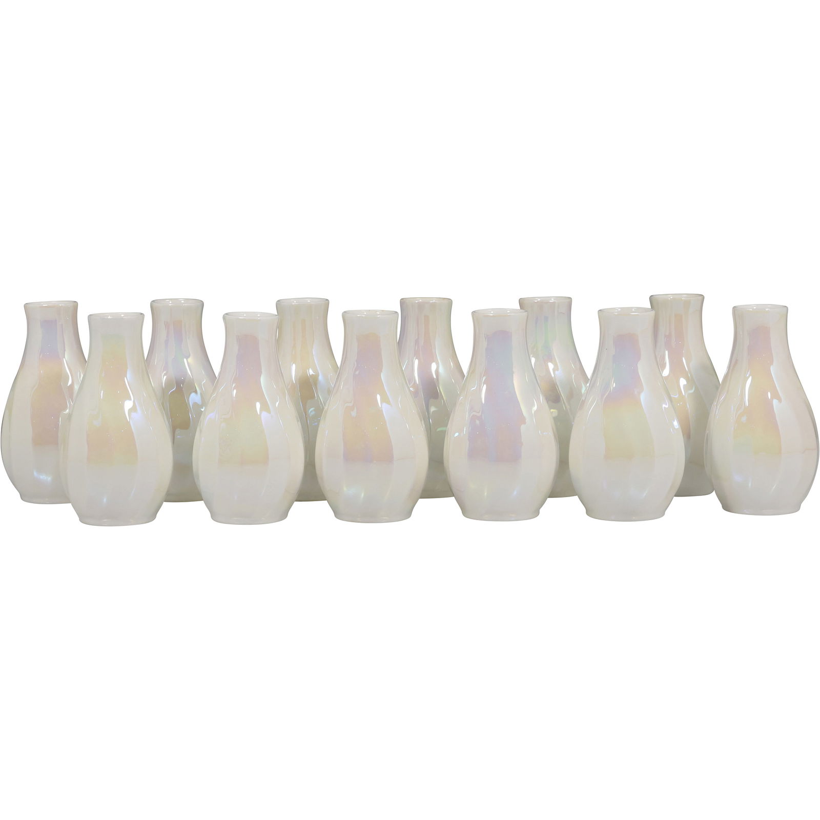 Set of 12 Wedgwood Porcelain Perfume Bottles, Iridescent White Glaze with Original Boxes (1 of 15)