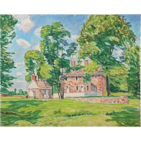 Edmond Jordan, Oil on Board Painting Brick House, Signed E Jordan. ARTIST IS EDMOND JORDAN aka