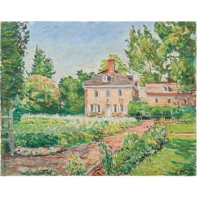 Edmond Jordan, Oil on Board Painting Garden Path, Signed E Jordan. ARTIST IS EDMOND JORDAN aka