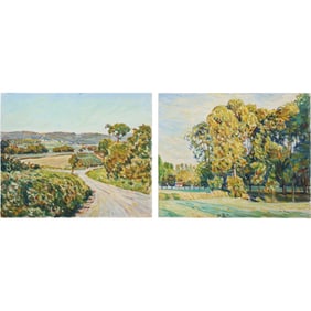 Edmond Jordan, Oil on Board Paintings 2 Landscapes Signed E Jordan. ARTIST IS EDMOND JORDAN aka