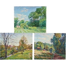 Edmond Jordan, Oil on Board Paintings 3 Landscapes, Signed E Jordan. ARTIST IS EDMOND JORDAN aka