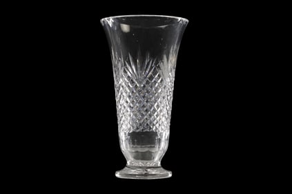 Cut Crystal Vase in the Style of Hawkes Strawberry Diamond and Fan Pattern