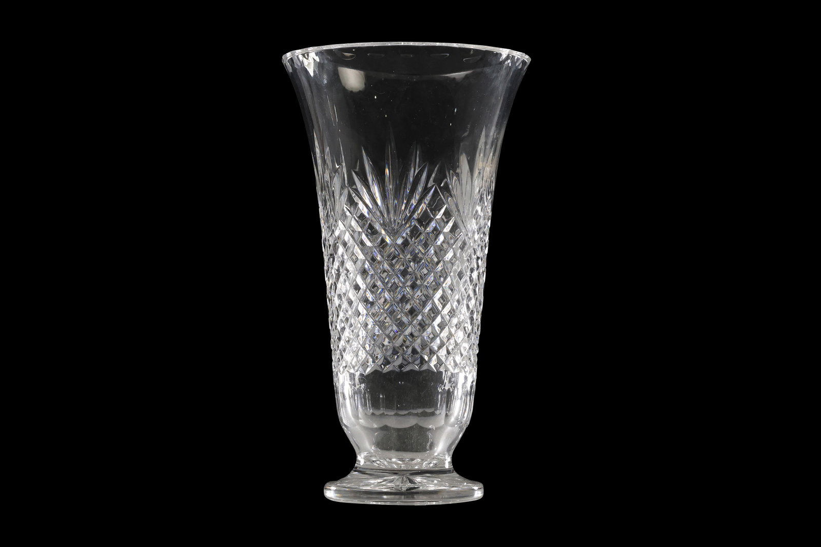 Cut Crystal Vase in the Style of Hawkes Strawberry Diamond and Fan Pattern (1 of 9)