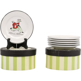 Set of 12 Rosanna Cin Cin Porcelain Plates with Original Boxes