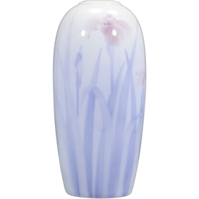 Vintage Japanese Fukagawa Arita Porcelain Vase Iris Flower 12 inches height