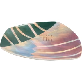 John Bergen Studio Pottery Plate, Canada – Iridescent Geometric Glaze