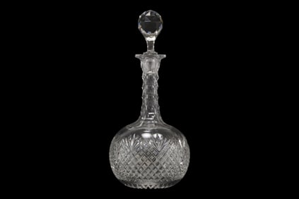 American Brilliant Cut Glass Decanter with Faceted Stopper