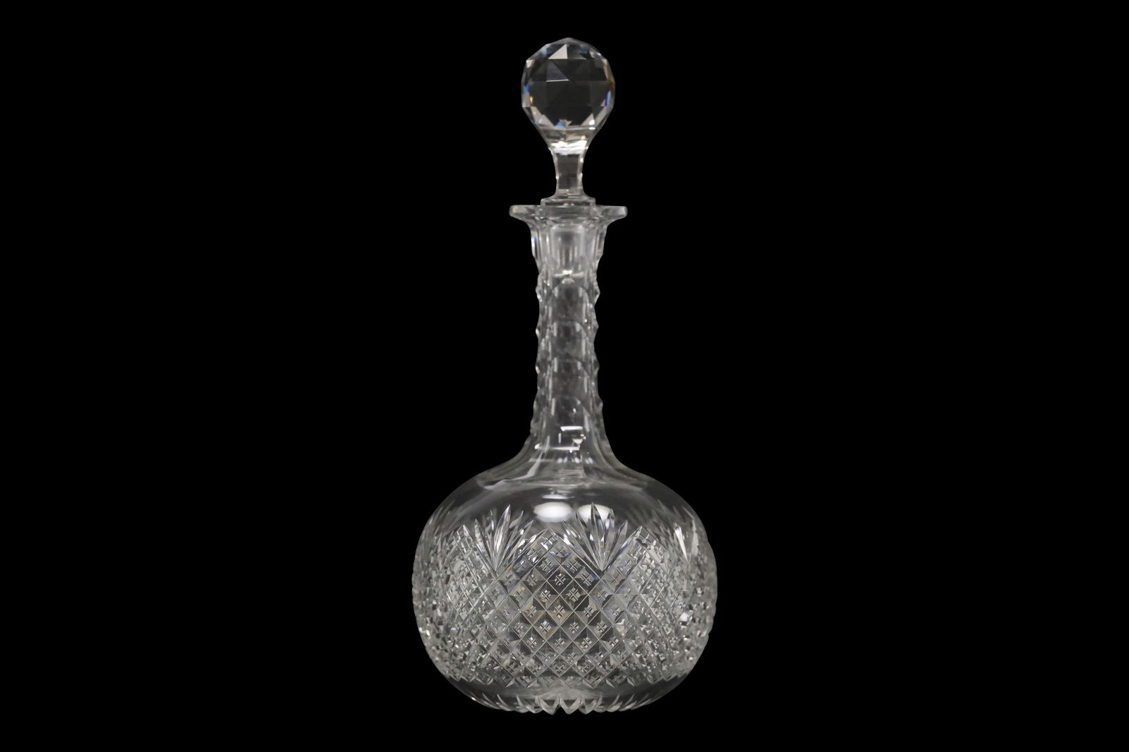 American Brilliant Cut Glass Decanter with Faceted Stopper (1 of 14)