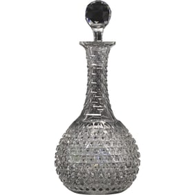 American Brilliant Cut Glass Decanter with Faceted Stopper