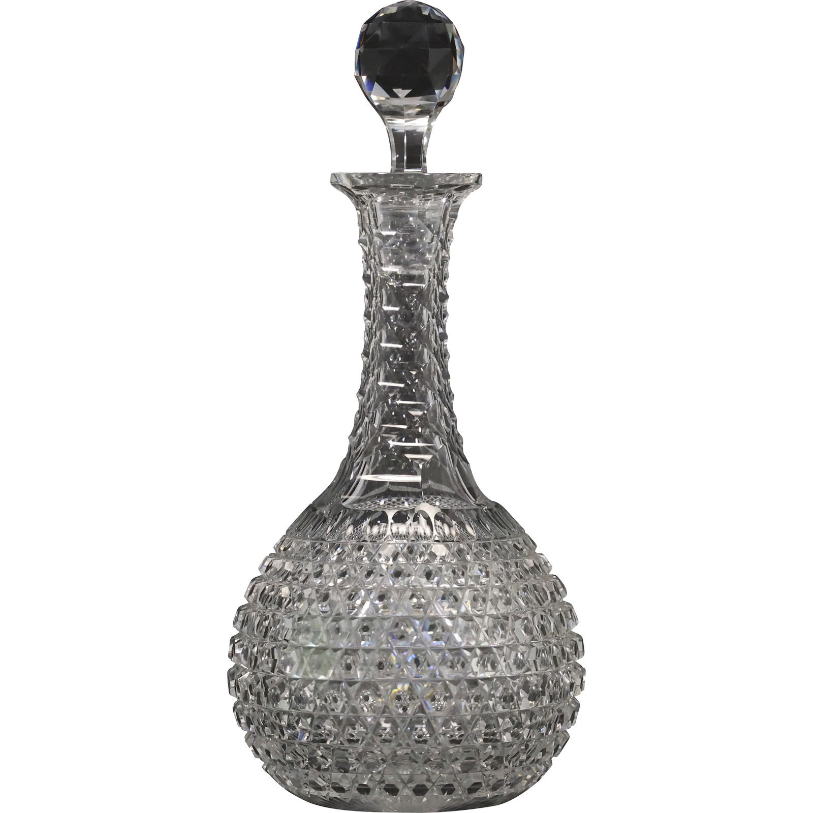 American Brilliant Cut Glass Decanter with Faceted Stopper (1 of 15)