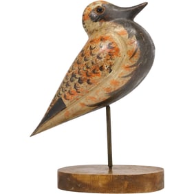 Sarreid Ltd Hand-Carved and Painted Wood Shorebird Sculpture