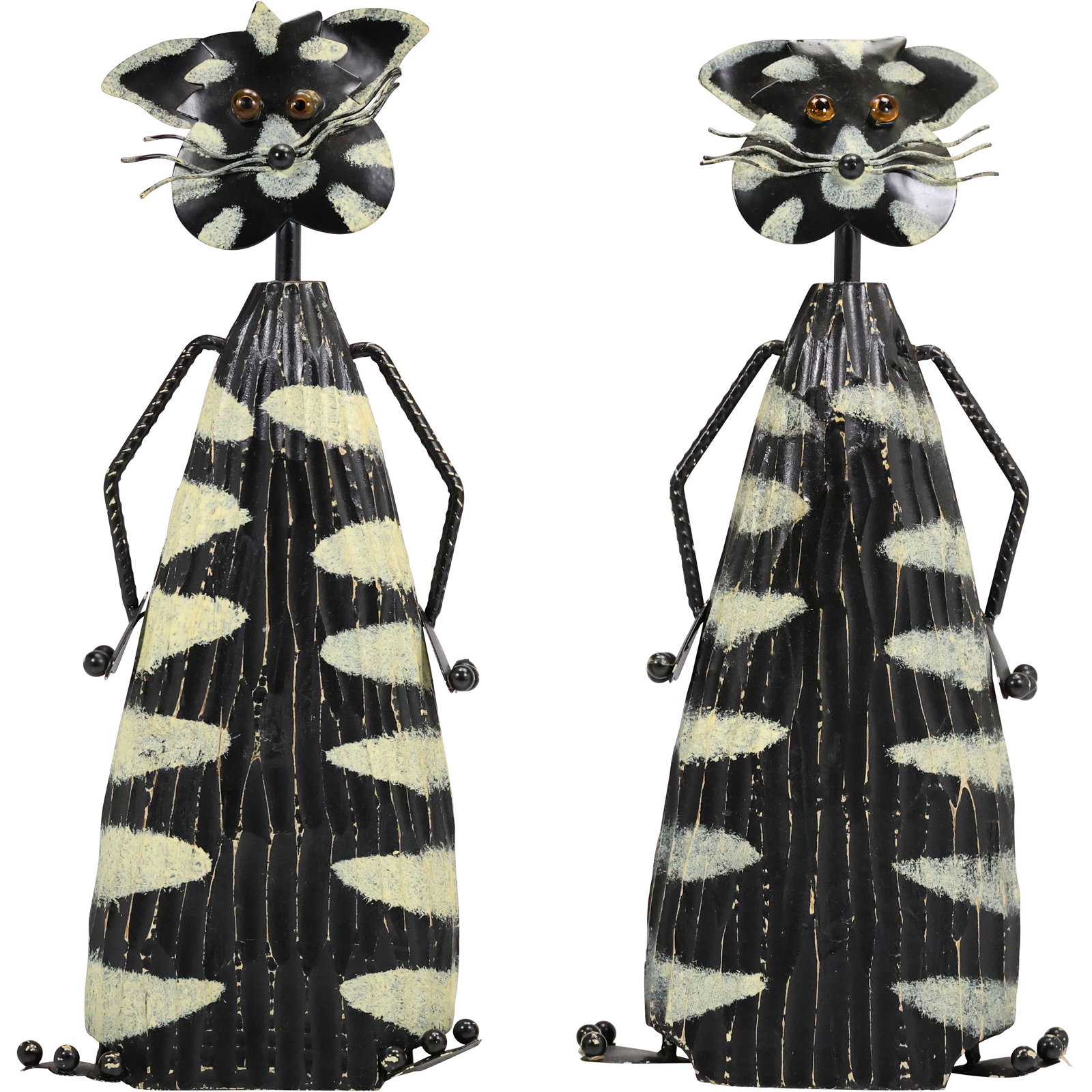 Pair of Contemporary Metal Cat Sculptures (1 of 12)