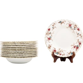 Set of 12 Minton Ancestral S376 Fine Bone China Soup Bowls England