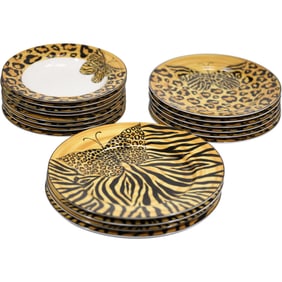 Mikasa Metamorphosis Leopard and Butterfly Dinnerware Set, 18 Pieces