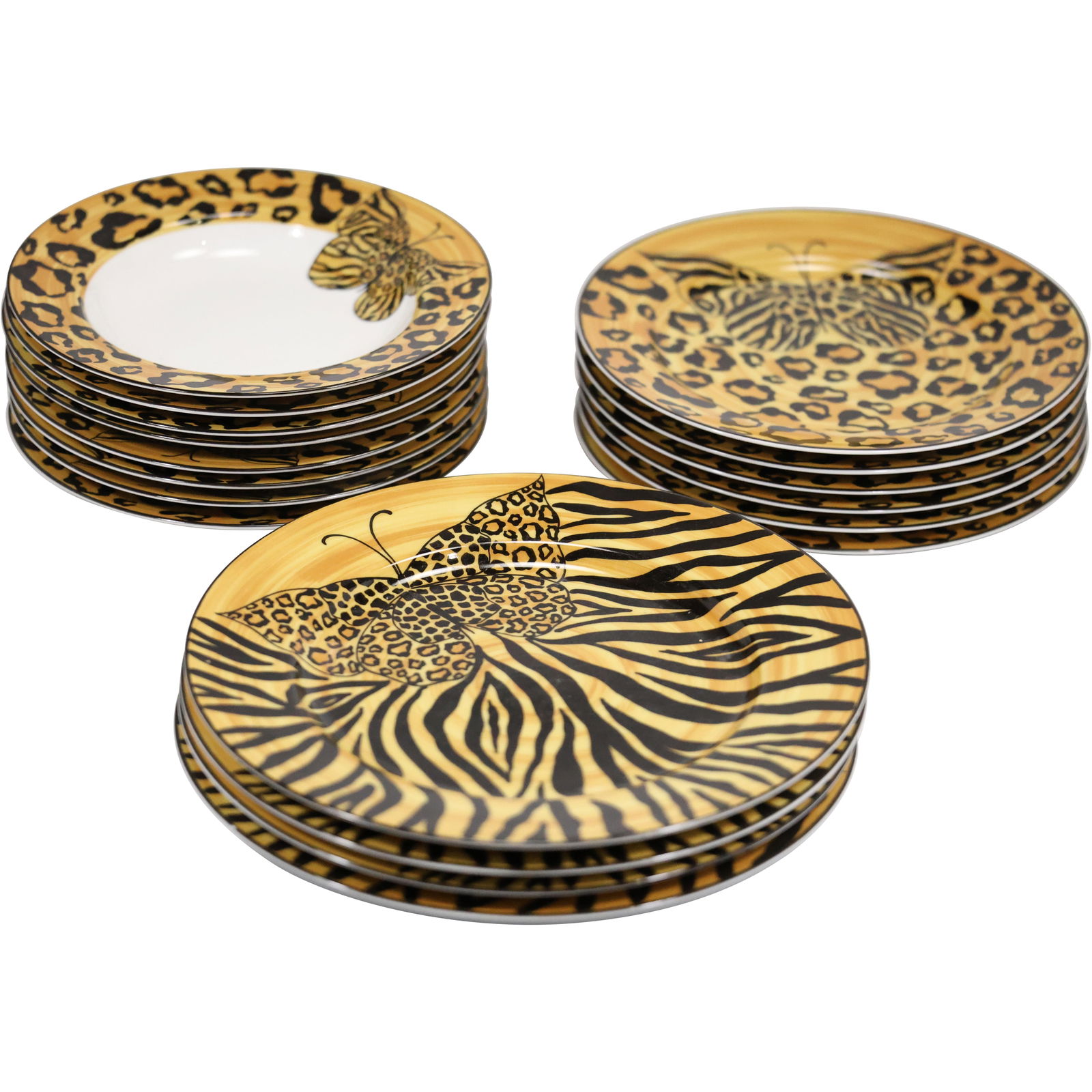 Mikasa Metamorphosis Leopard and Butterfly Dinnerware Set, 18 Pieces (1 of 20)