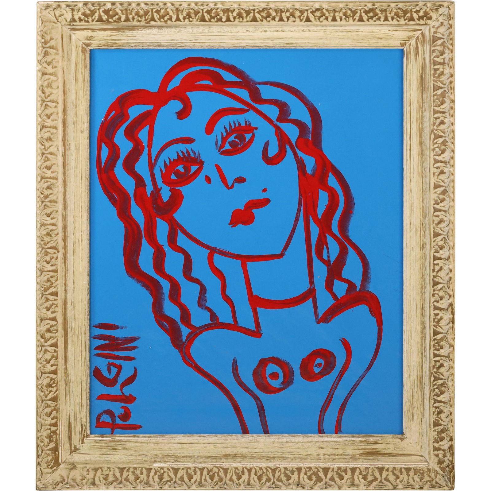 Tom Pulgini Red Line Portrait on Blue Background (1 of 17)