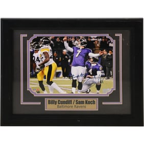 Billy Cundiff and Sam Koch Autographed Baltimore Ravens Framed Photo