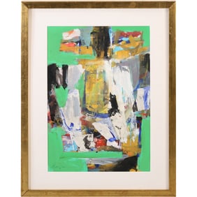 Jeffrey Boys Signed Mixed Media Abstract Painting PAFA [Pennsylvania Academy of Fine Arts] Artist