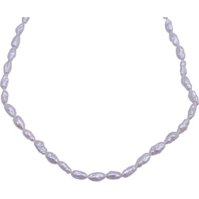 14K Clasp with Seed Pearls Freshwater Cultured Pearls 17 in. x 1/4 in.