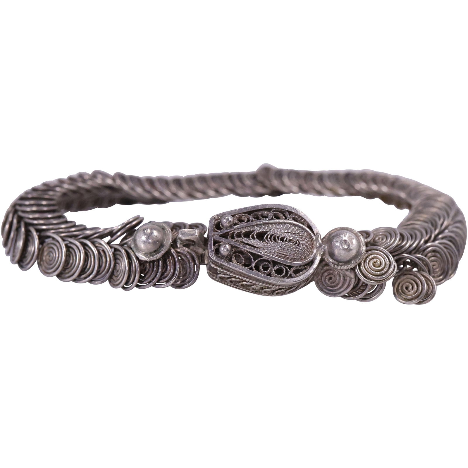 24.2 Grams Sterling Silver Filigree Bracelet 7 1/2 in. x 1/2 in. (1 of 12)