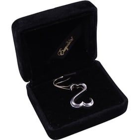 .925 Sterling Silver CD Jane Seymour Open Heart Pendant Necklace on .925 Italy 18 in. Chain