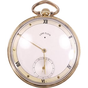 14K Gold Filled Elgin 21 Jewels Pocket Watch, Working, 1 5/8 in. dia.