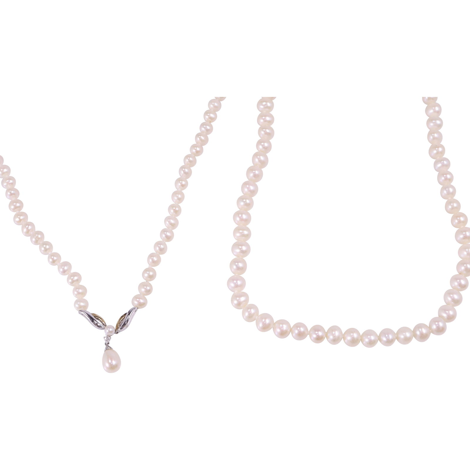 .925 Sterling Classic Freshwater Pearls Necklace 18 in. x 1/4 in. ; ,925 & 14K Freshwater Cultured (1 of 11)