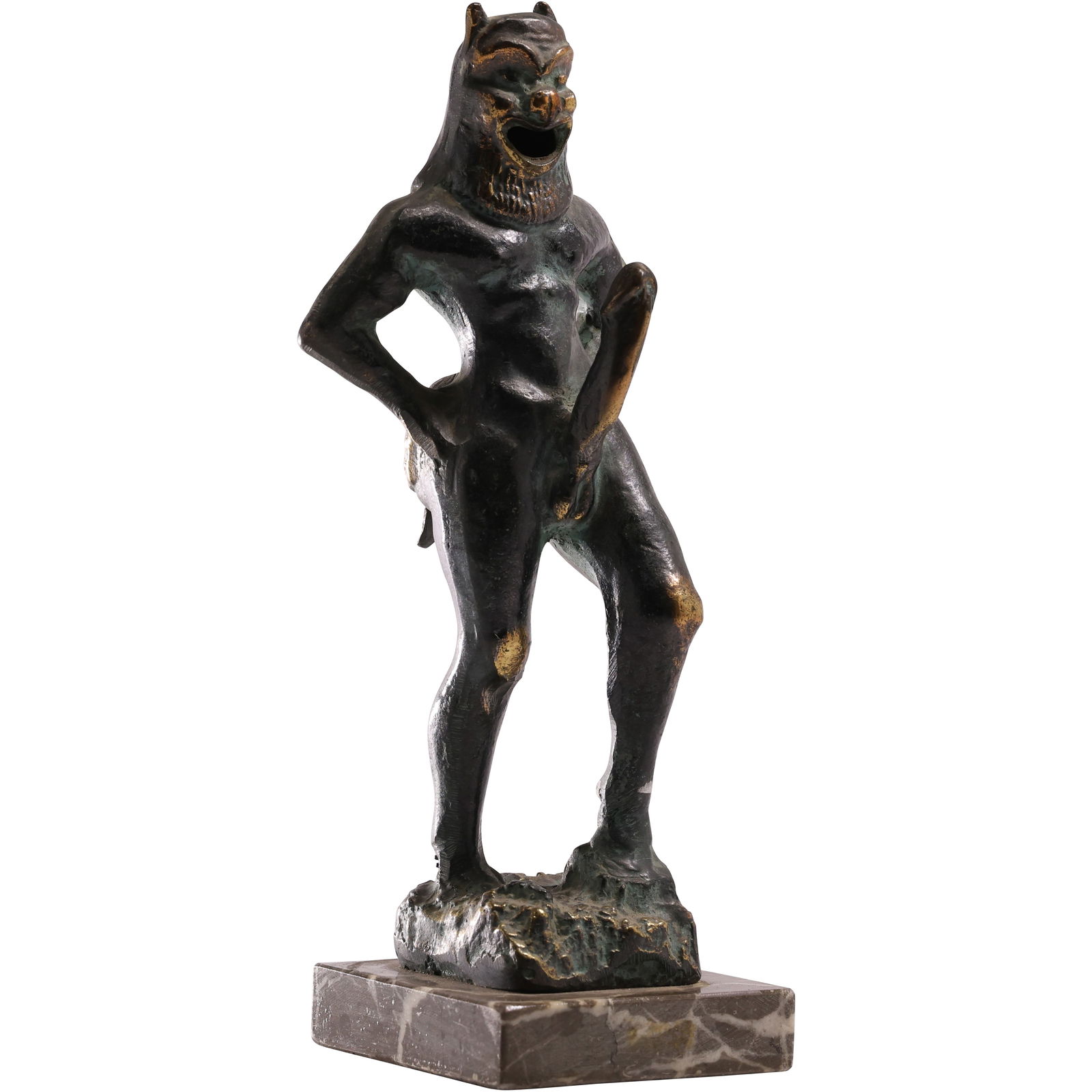 Bronze Satyr statue ancient Greek mythic creature sculpture "He Man", 9.5 inches height (1 of 14)