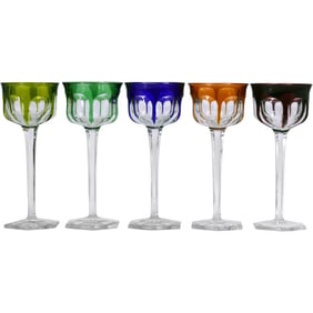 5 Assorted Colors BACCARAT Malmaison Wine Glass Stemware