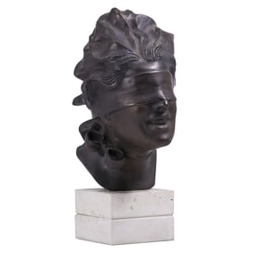 Signed Aurisicchio La Dea Bendata "The Blindfolded Goddess" Bronze Sculpture