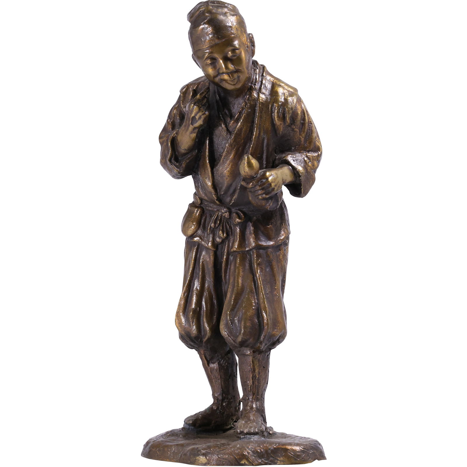 Japanese bronze okimono of a farmer or woodcutter, Meiji period (1868-1912) 14 in. height (1 of 20)