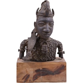 Benin Bronze Warrior Sculpture Edo Kingdom Africa