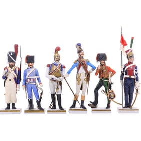 6 Adrien Van Gerdinge French Porcelain Napoleonic Soldier Figures Set of Six France