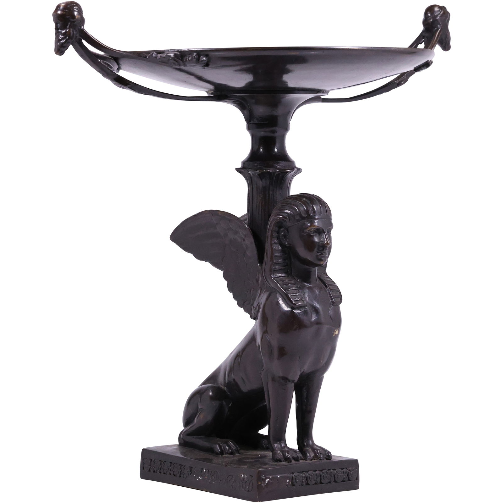 Vintage Maitland Smith Egyptian Revival Bronze Sphinx Tazza Centerpiece (1 of 18)