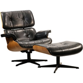 Herman Miller Eames Style Lounge Chair and Ottoman, Marked Canada on Underside