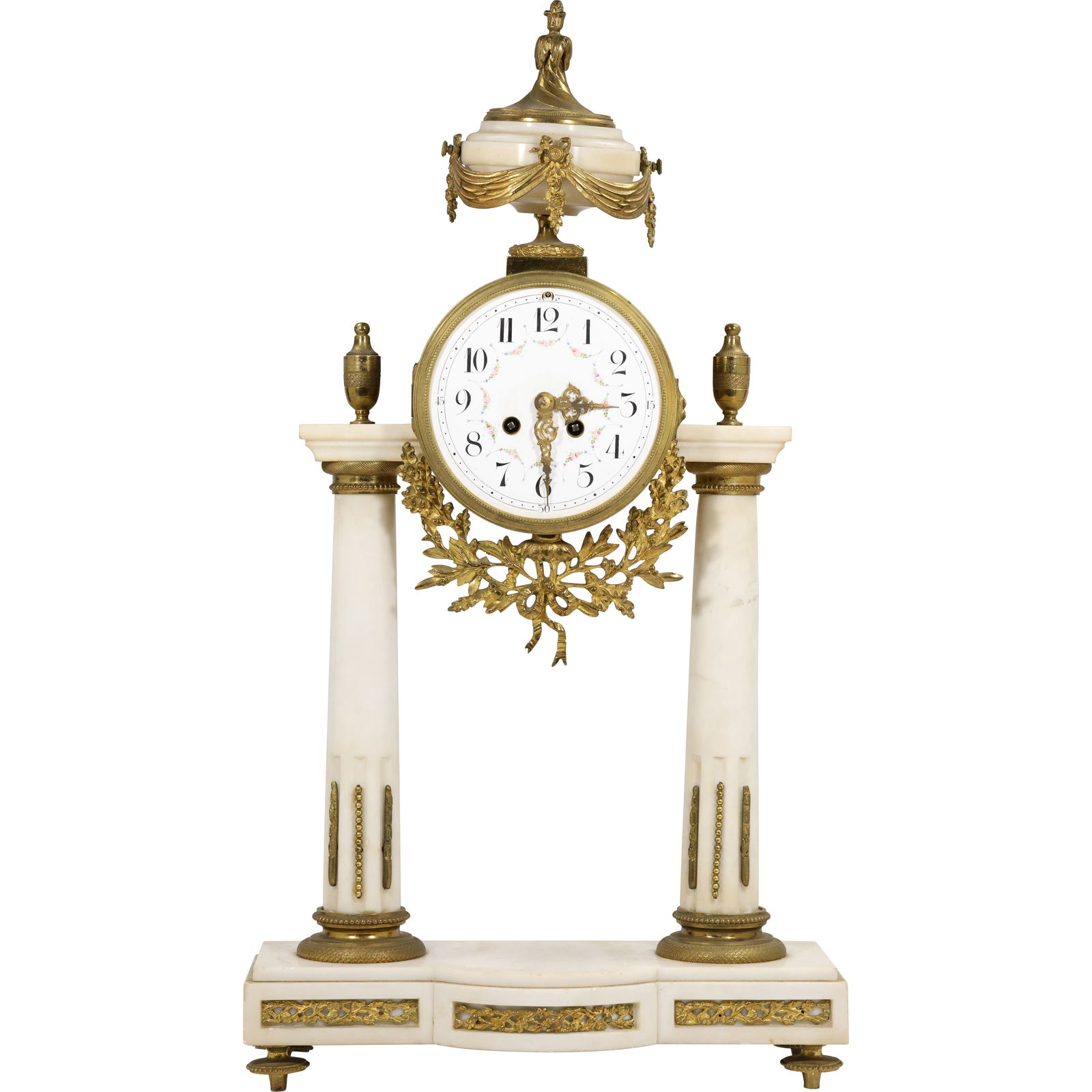 19th C. French Potico Marble Mantle Clock by Julien Le Roy Paris with Starburst Pendulum (1 of 18)
