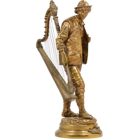 Eutrope Bouret bronze sculpture Sans Famille meaning Without Family 19th C