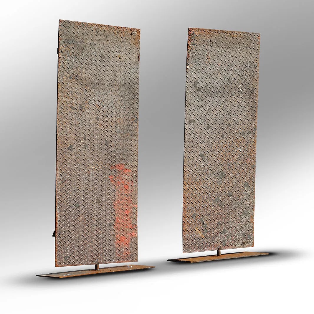 [2] Rare Signed "M G", Mathias Goeritz Large Iron Panel Sculptures Free Standing on Bases 61 in. (1 of 18)